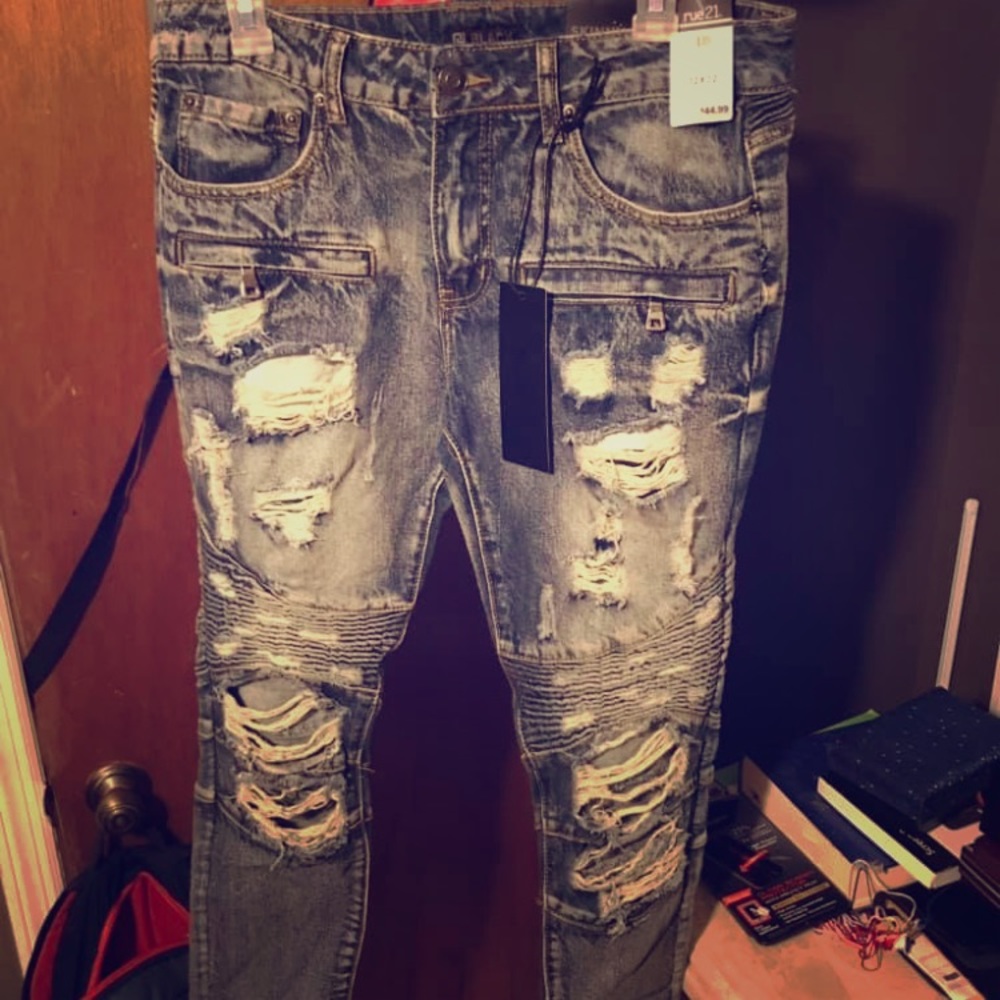 Distressed jeans